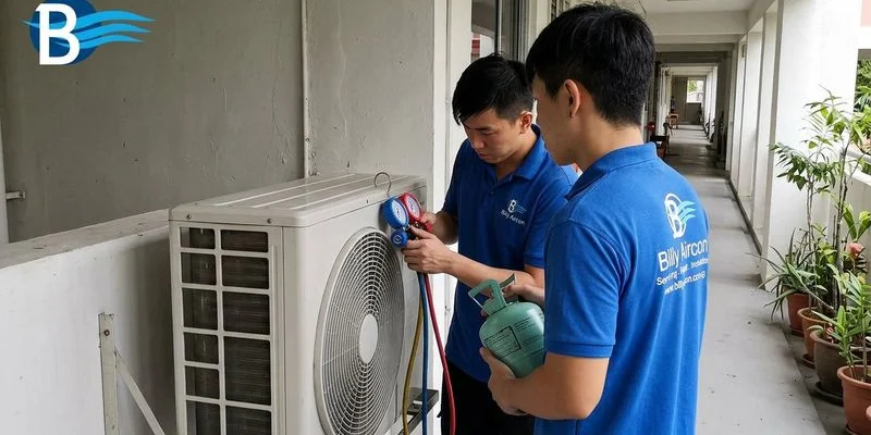 Comparison chart of aircon refrigerant types R22 R410A and R32