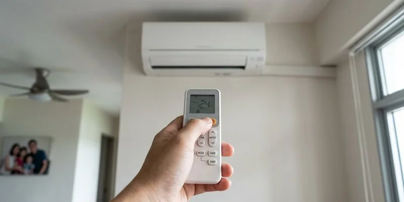 Comparison between aircon remote temperature display and actual room temperature measured with a thermometer