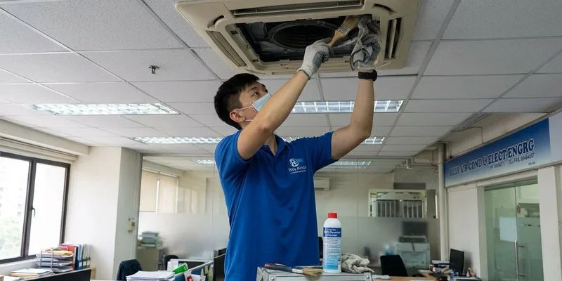 Different aircon system types including wall mount ceiling cassette and multi split
