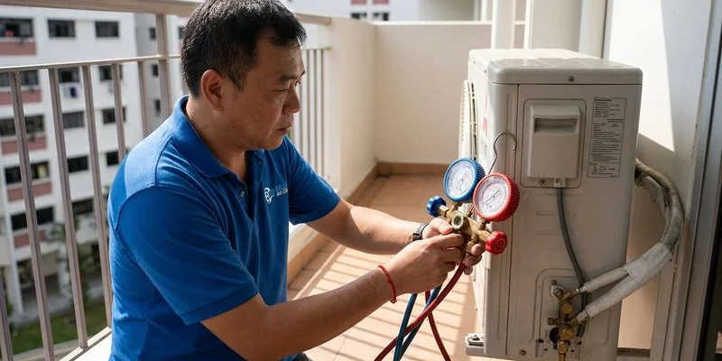 Comparison chart showing differences between R22, R410A, and R32 refrigerant types