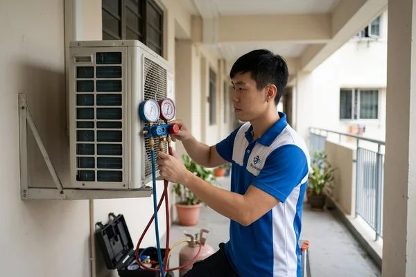 R410A and R32 refrigerant cylinders used for gas top-up service