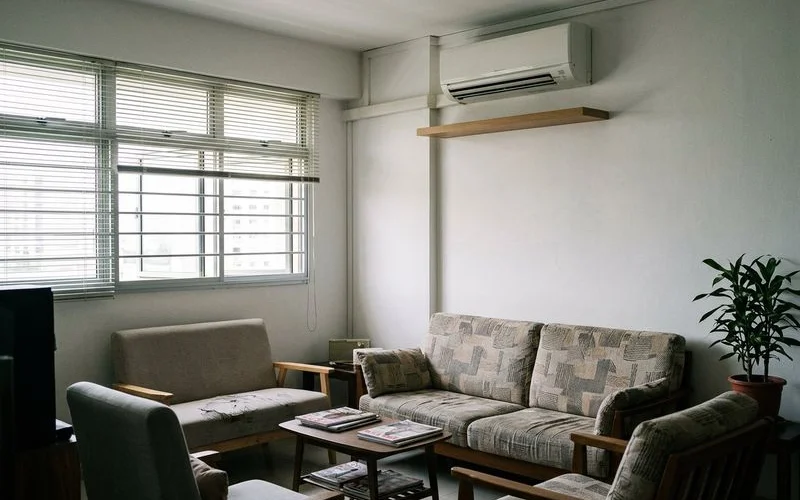 Aircon dehumidifying a Singapore home to reduce indoor humidity levels