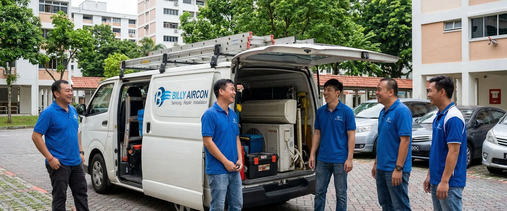 Panasonic aircon servicing by Billy Aircon technician in Singapore