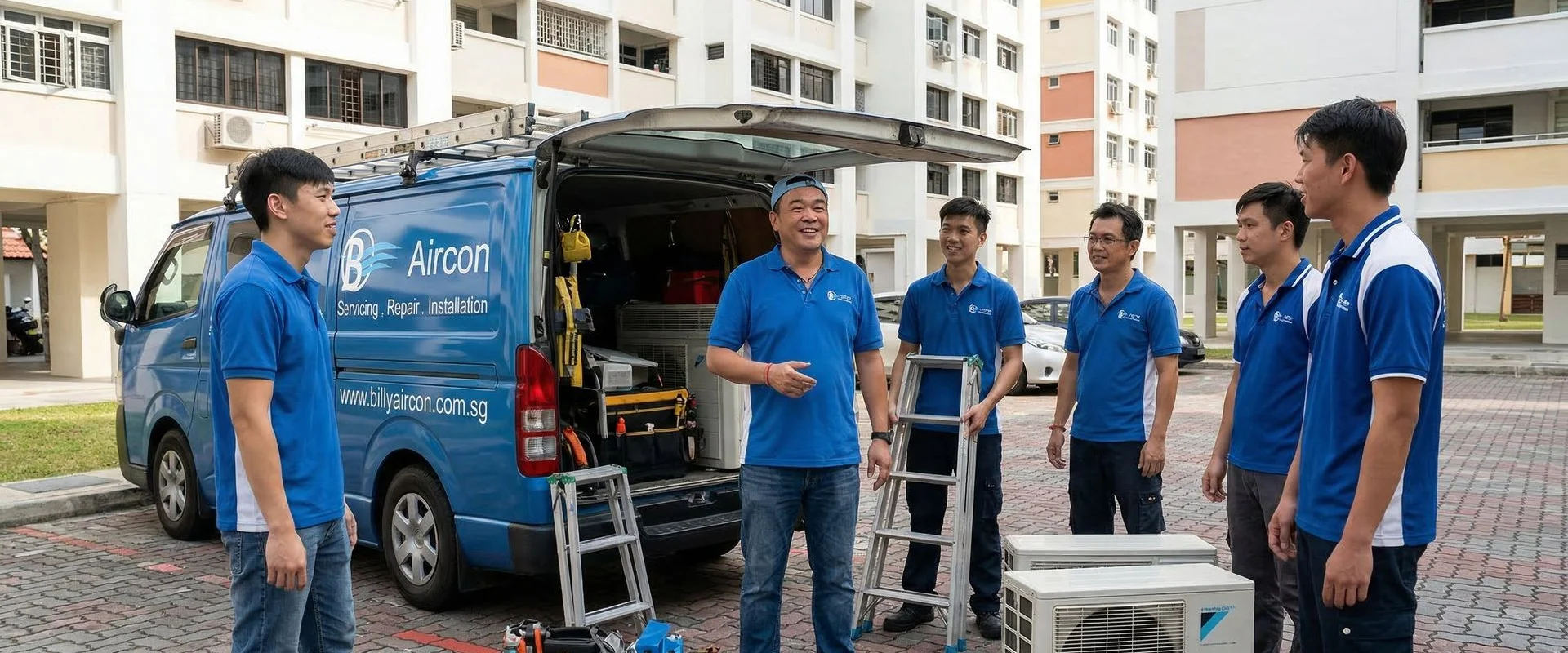 Toshiba aircon servicing by Billy Aircon technician in Singapore